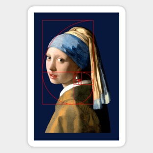 Vermeer Girl With Pearl Earring Fibonacci Sequence Magnet